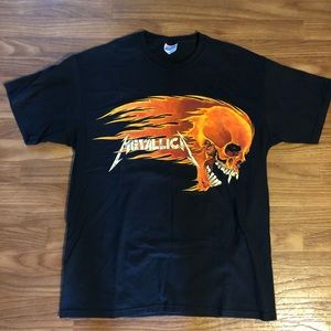 Vtg Metallica Flaming Skull Shirt